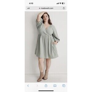 Madewell Plus size Marianna Puff-Sleeve Mini Dress 2x